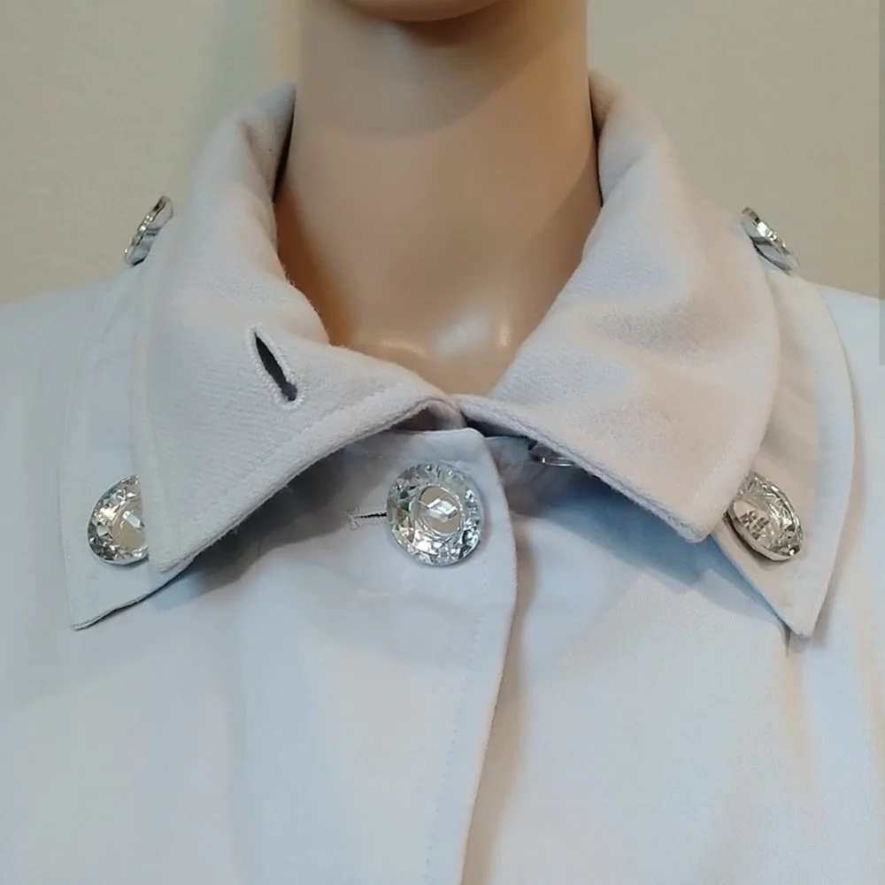 Reflections by SPIEGEL pale blue coat Women’s size medium chic layered look M - Picture 6 of 16